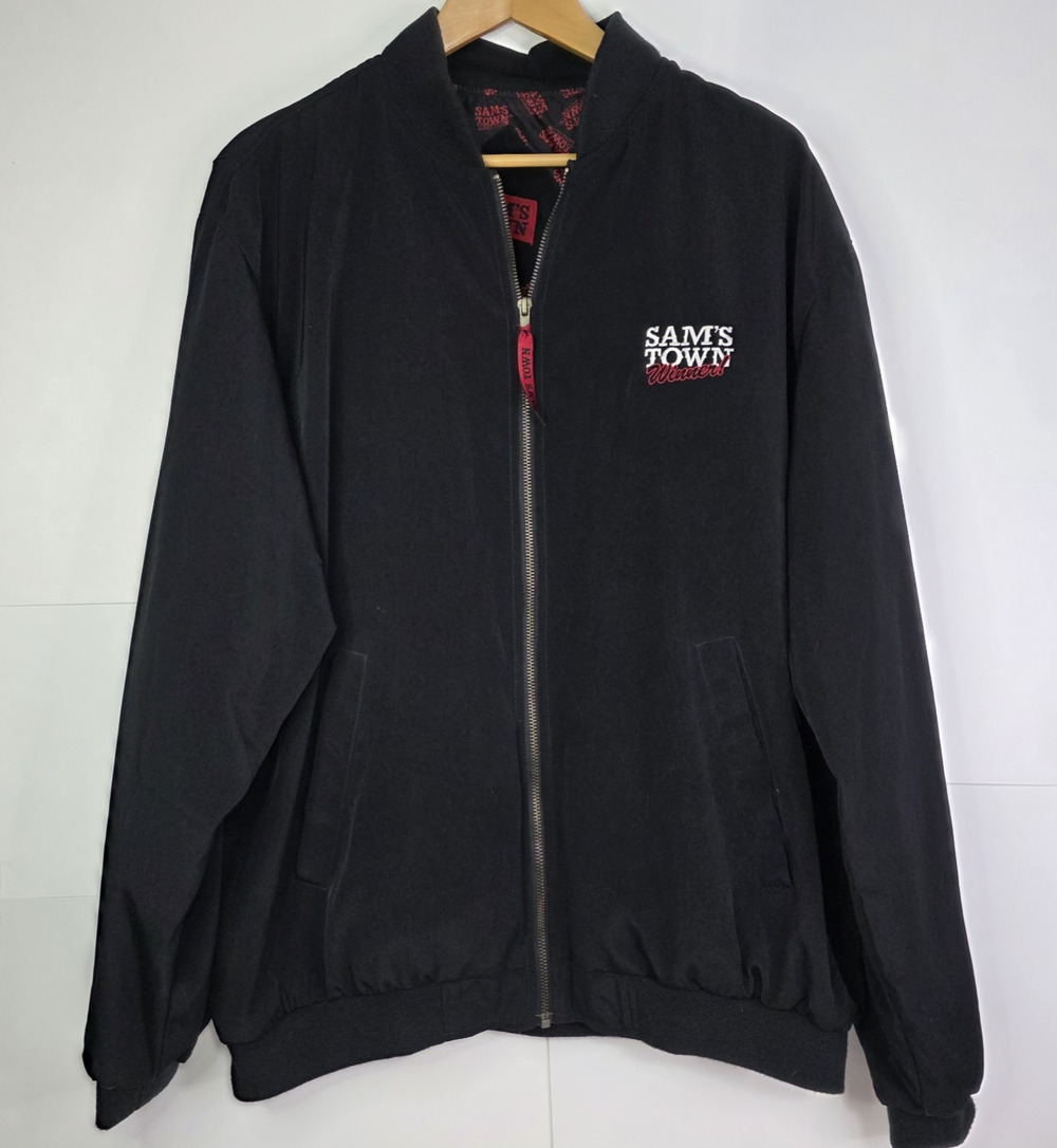Vintage Sam’s Town Casino Men's XL Las Vegas 1990s Winner black Bomber Jacket